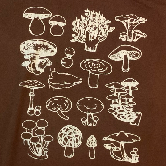 COTTAGECORE cutesy brown and white mushroom tee!! size medium from SHEIN 🤎🍄🌼 - Picture 3 of 3